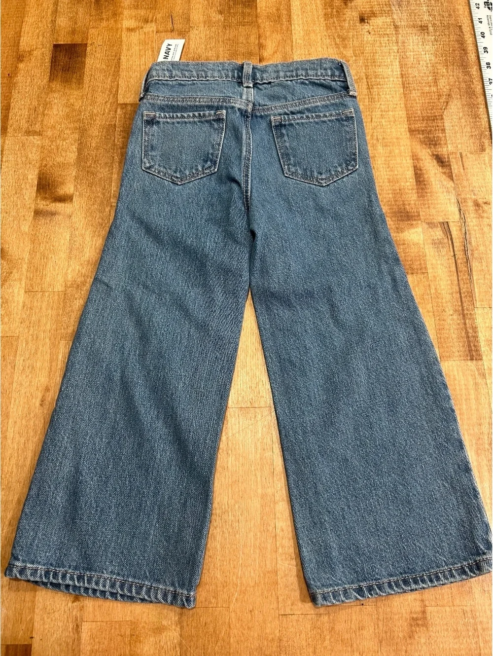 Old Navy girls Kids Wide Leg Distressed Denim Jeans 4T